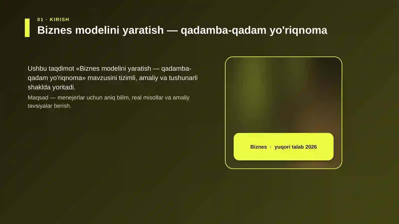 Biznes modelini yaratish — qadamba-qadam yo'riqnoma 4