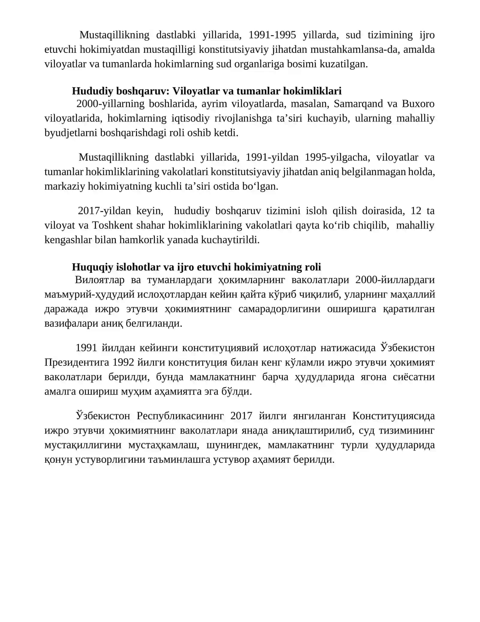 Янги Ўзбекистон Тарихи Мустақиллик йилларида ижро этивчи хокимятни ривожланиш тараққиёти 4