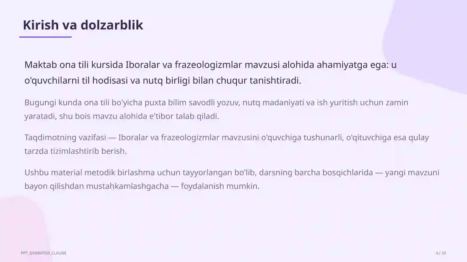Iboralar va frazeologizmlar (5-sinf) 4