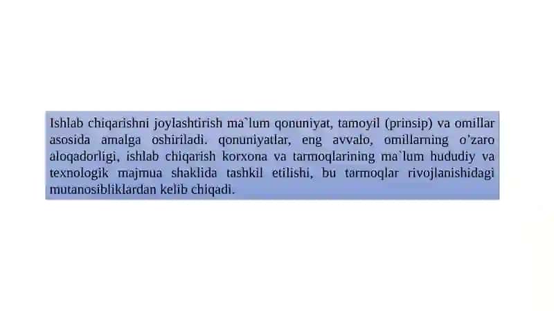 Ishlab chiqarish kuchlarini joylashtirish qonuniyatlari va tamoyillari 4