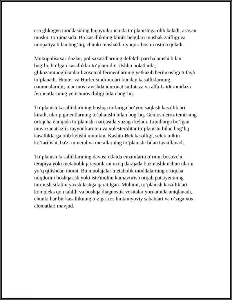 TOʻPLANISH KASALLIKLARINI BIOKIMYOVIY MEXANIZMLARI 4