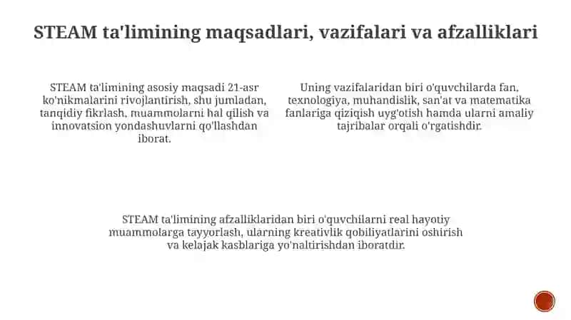 STEAM ta'limining mazmuni va mohiyati 4