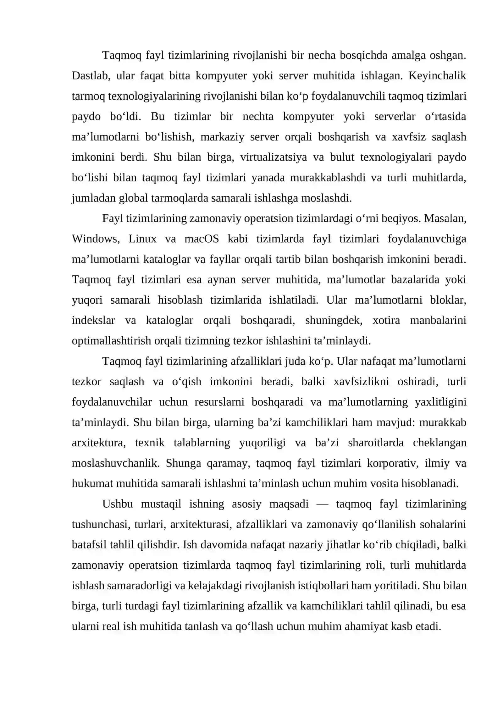 Tarmoq uchun mo’ljallangan fayl tizimlari 4