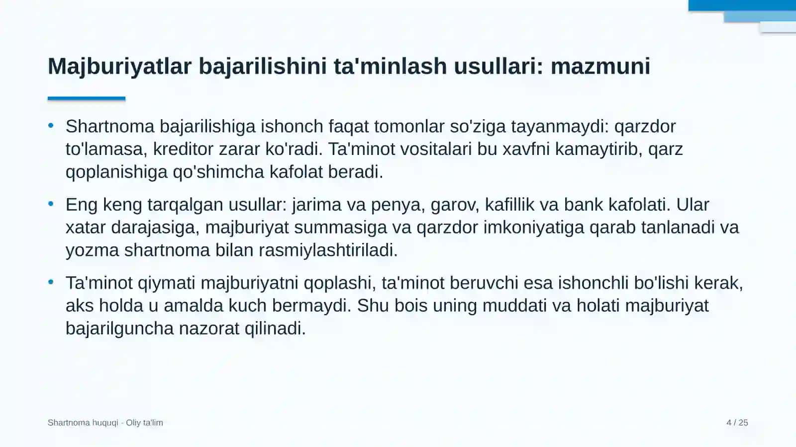 tibbiyotda majburiyatlarning bajarilishini ta'minlash usullari 7134 4