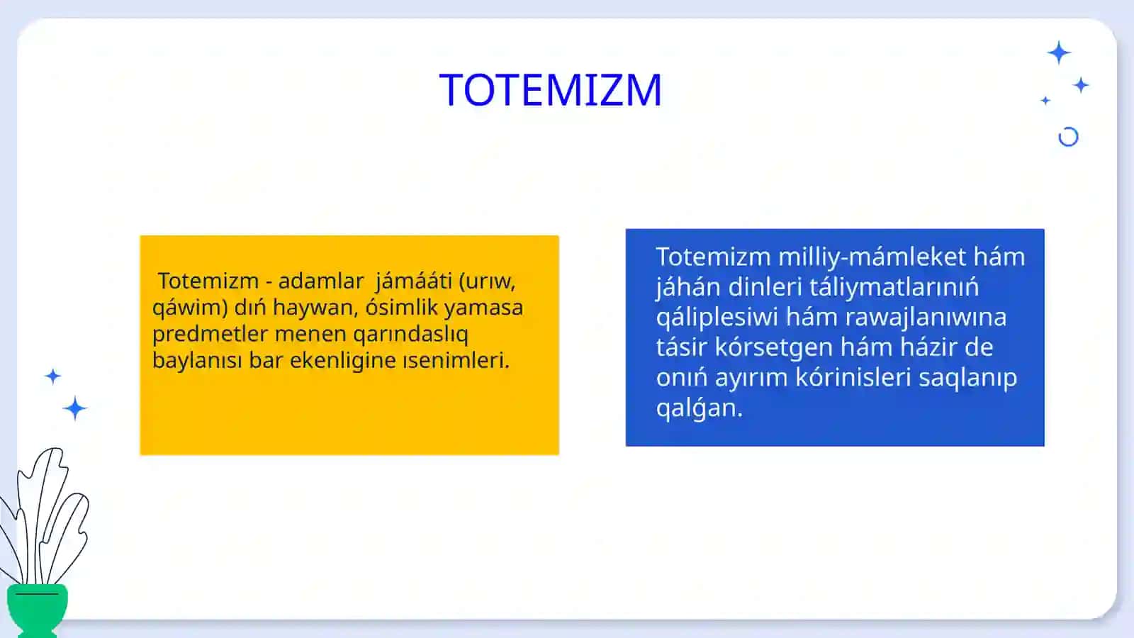 Jáhantáriyxipáninen alǵashqı adamlardıń siyiniw iseniminiń hám dininin payda boliwi teması 4