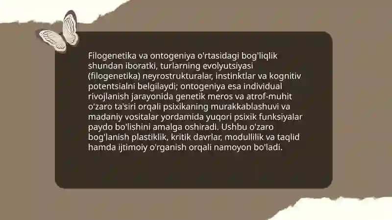 Psixikaning filogenetik taraqqiyoti boyicha taqdimot tayyorlash 4