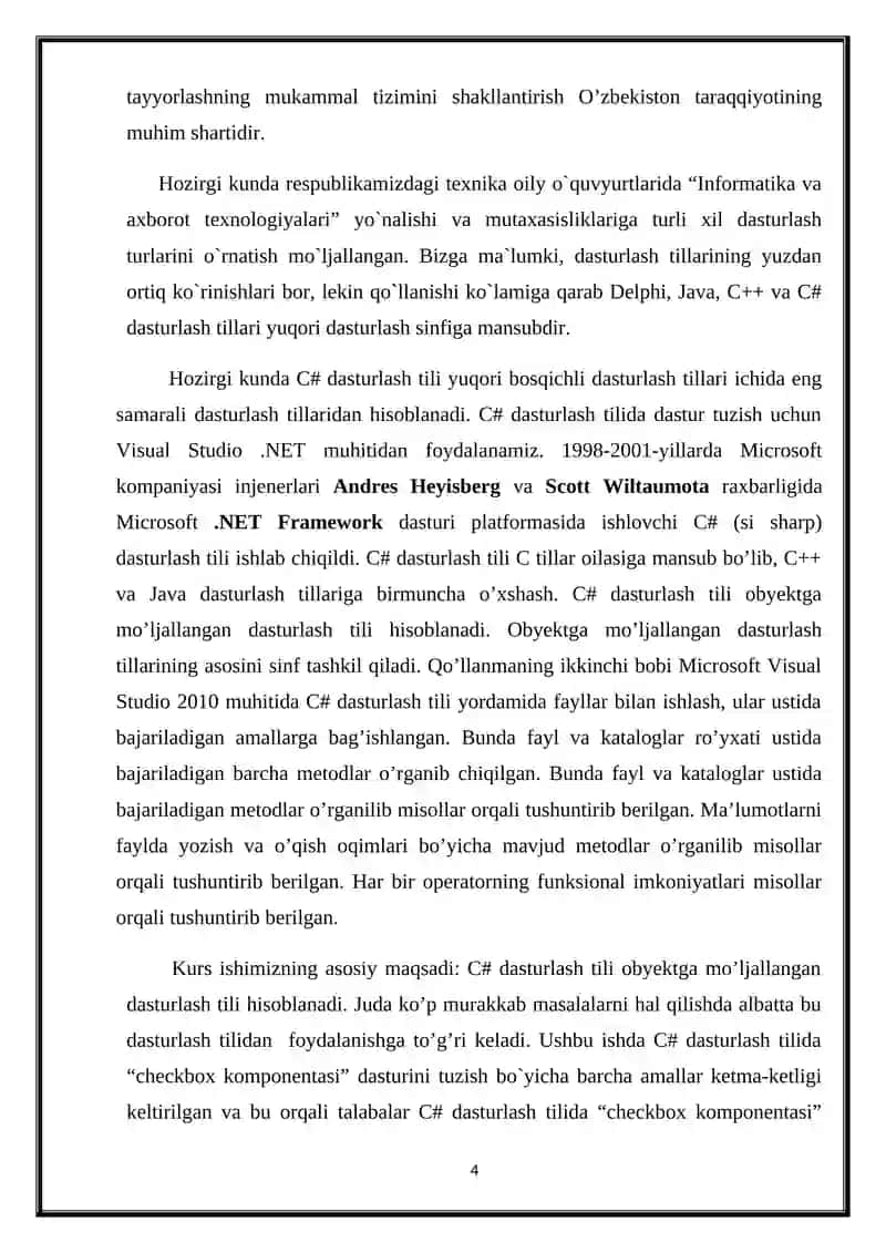 Checkbox komponentasi yordamida dasturlash 4