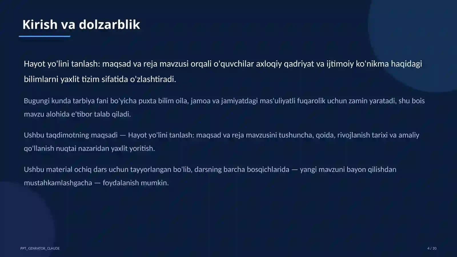 Hayot yo'lini tanlash: maqsad va reja (11-sinf) 4