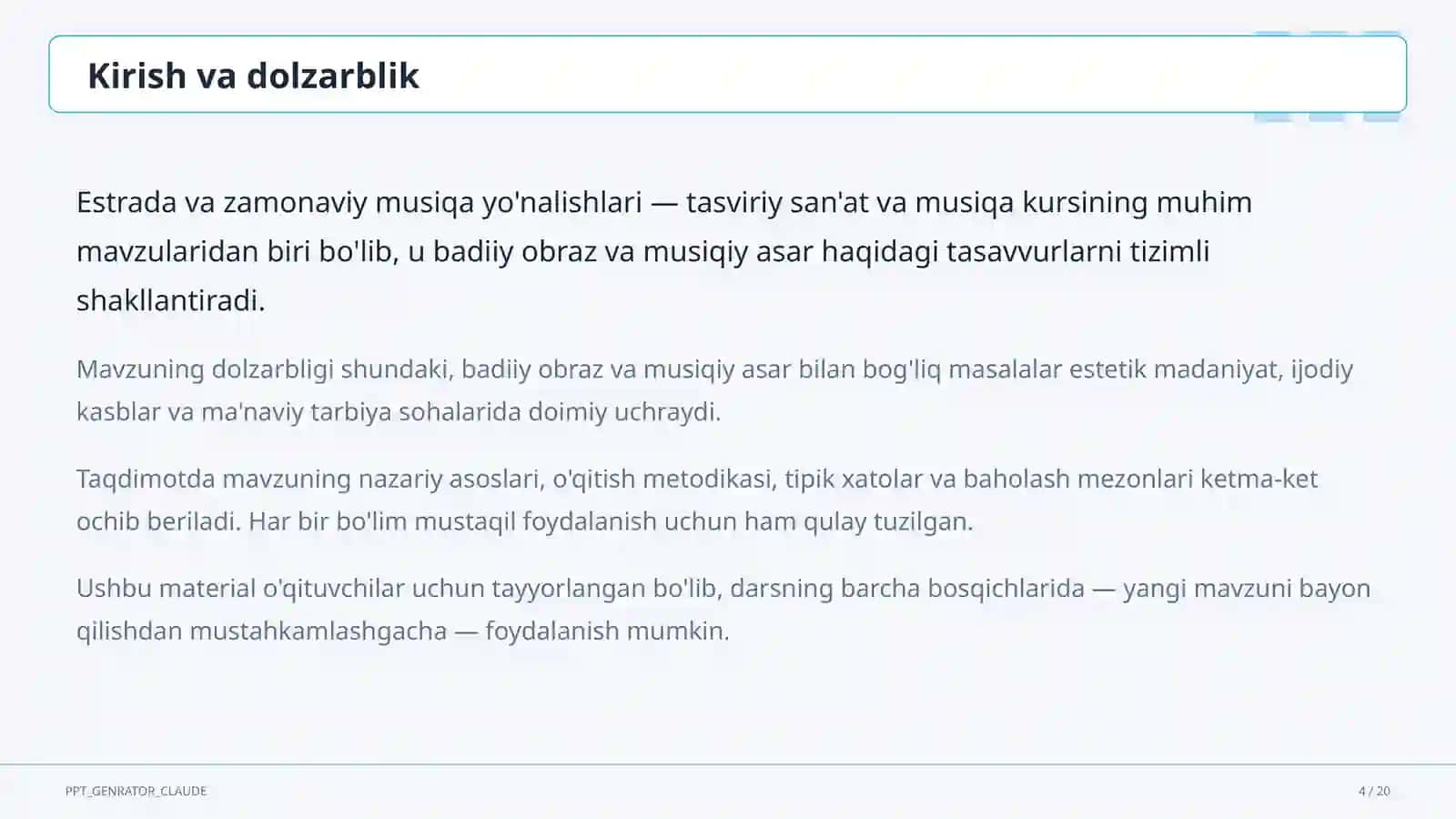Estrada va zamonaviy musiqa yo'nalishlari (7-sinf) 4