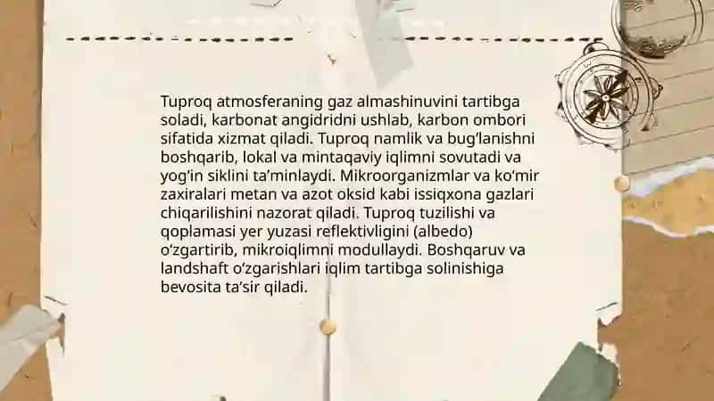 Tuproqning global ekalogik funkisiyalari 4