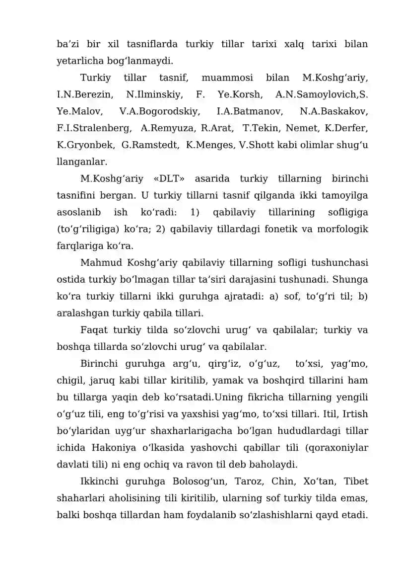 DUNYO HILLARI TASNIFI VA TURKIY TILLAR OILASI 4