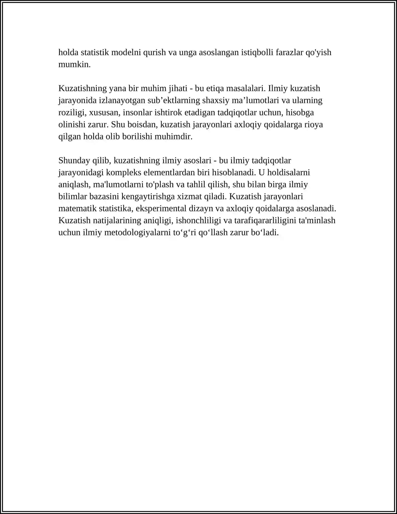 KUZATISH METODI.KUZATISHNING PSIXOLOGIK TADQIQOT METODI SIFATIDA TAVSIFI 4