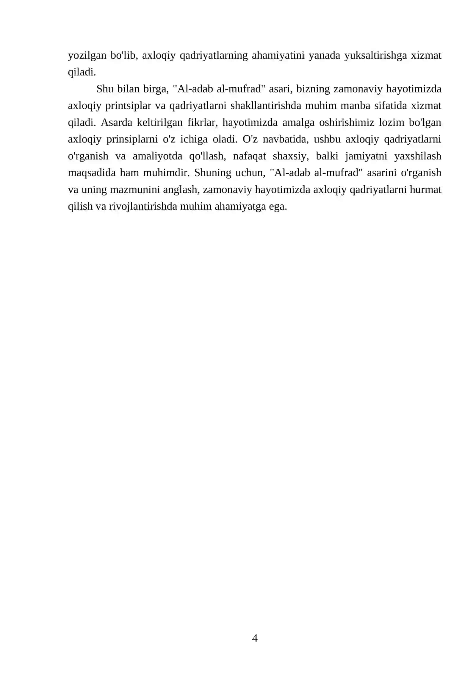 Imom Buxoriyning "Al-adab al-mufrad" 4