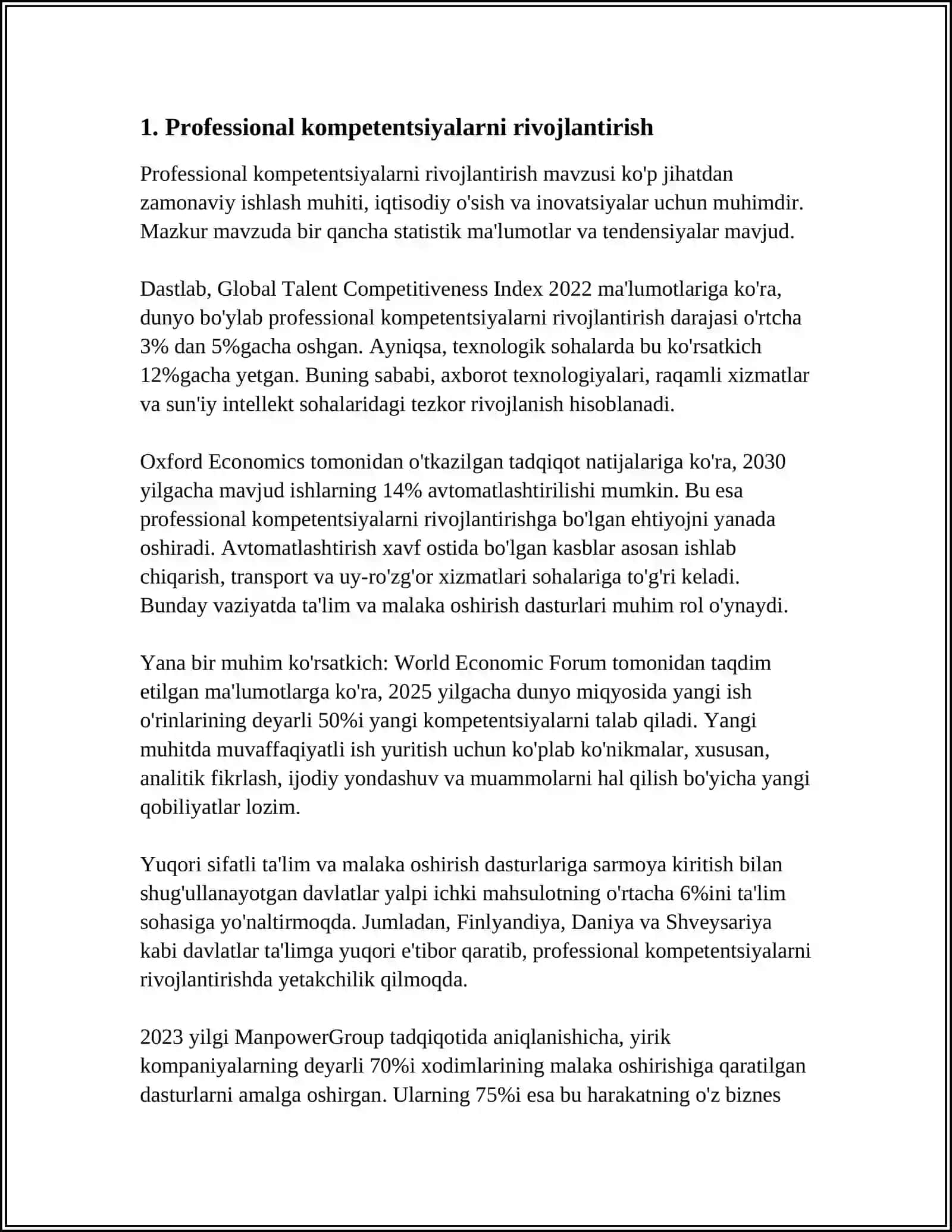 PROFESSIONAL VA SHAXSIY O'ZINI O'ZI BELGILASH, SHAKILLANISHIDA O'Z-O'ZINI TAKOMILLSHTIRISH. PROFESSIONAL VA SHAXSIY SIFAT KOMPONENTLARI 4
