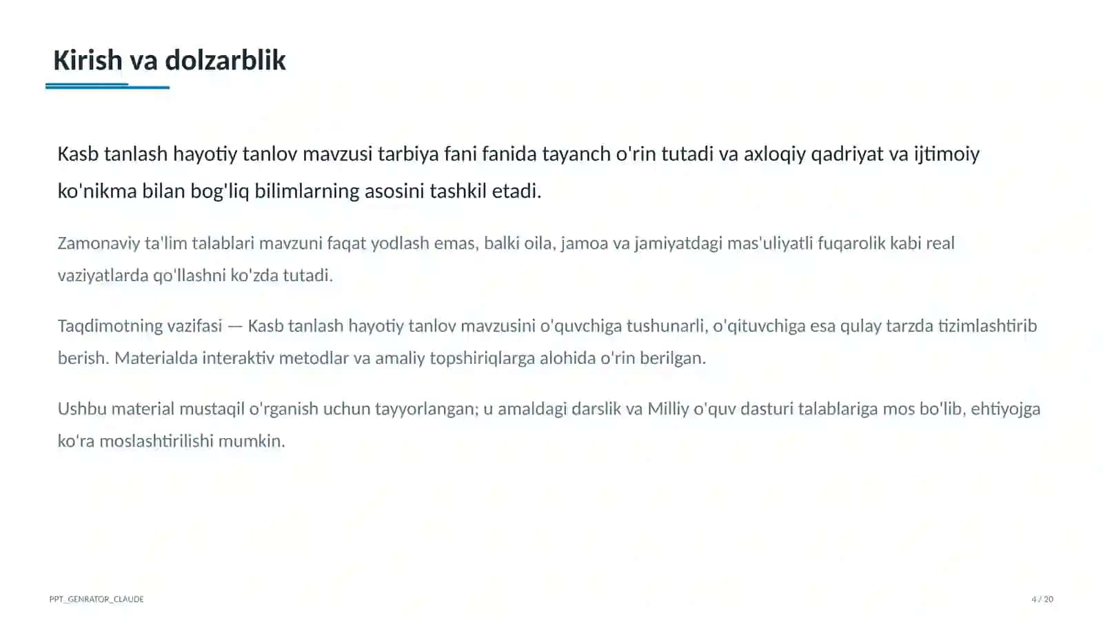 Kasb tanlash hayotiy tanlov (9-sinf) 4