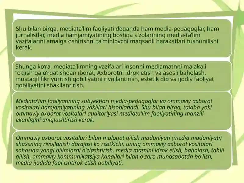 Mediata’lim modellari 4