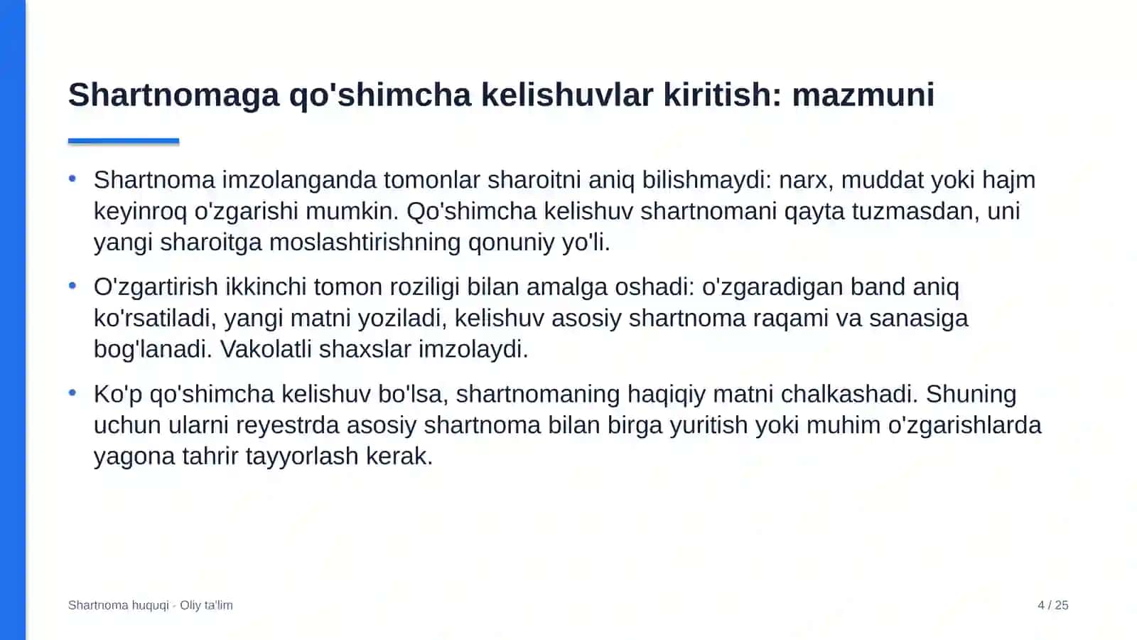 tibbiy laboratoriyalarda shartnomaga qo'shimcha kelishuvlar kiritish 1167 4