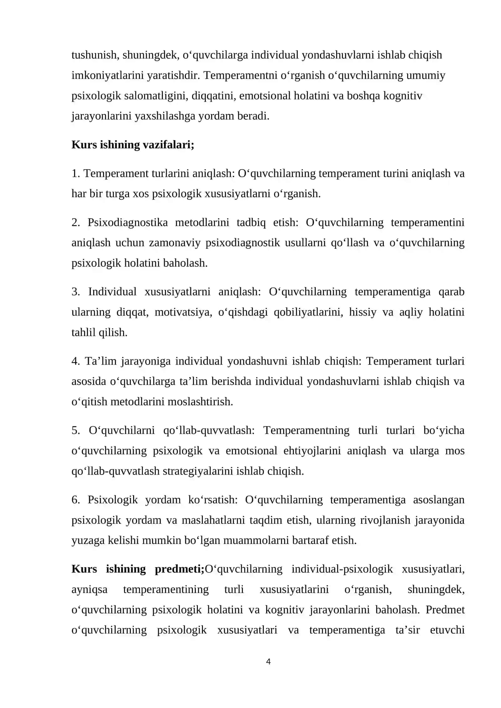 OʻQUVCHILARNING INDIVIDUAL-PSIXOLOGIK XUSUSIYATLARI PSIXODIAGNOSTIKASI (TEMPERAMETI) 4