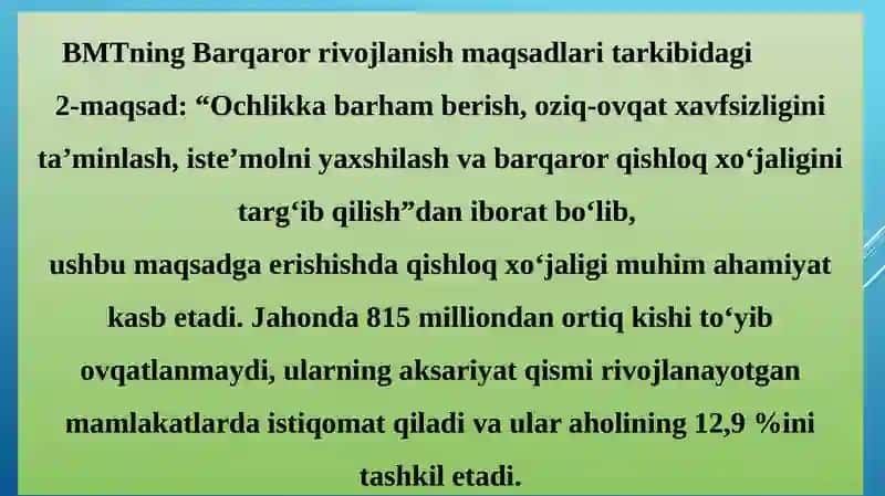 QISHLOQ XO‘JALIGINI “YASHIL IQTISODIYOT” ASOSIDA BARQAROR RIVOJANTIRISH YO‘LLARI. 4