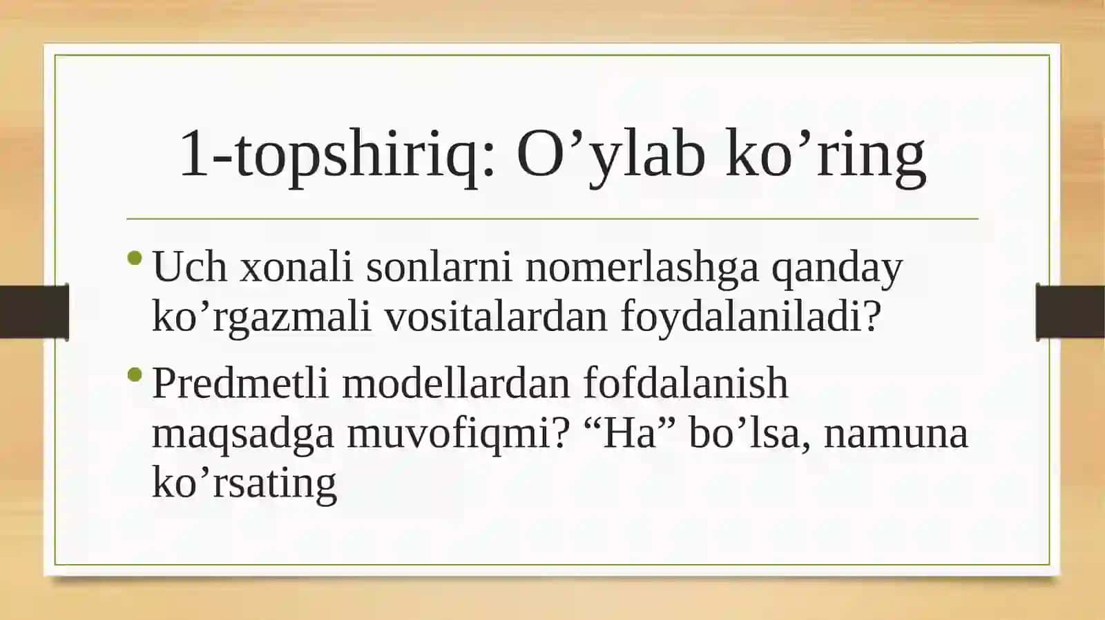 Uch xonali sonlarni nomerlashga o‘rgatish metodikasi 4