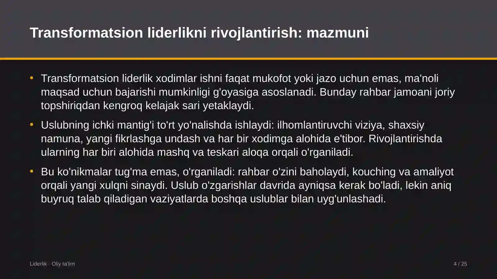 pochta aloqasida transformatsion liderlikni rivojlantirish 6455 4