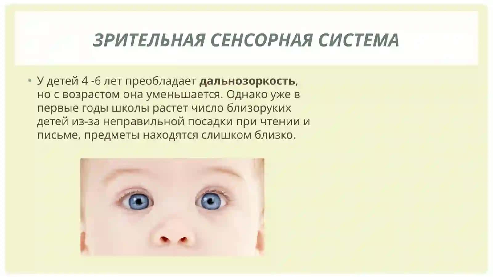 Возрастные особенности зрителной и слуховой сенсорный систем. Профилактика нарушений зрения и слуха у детей 4