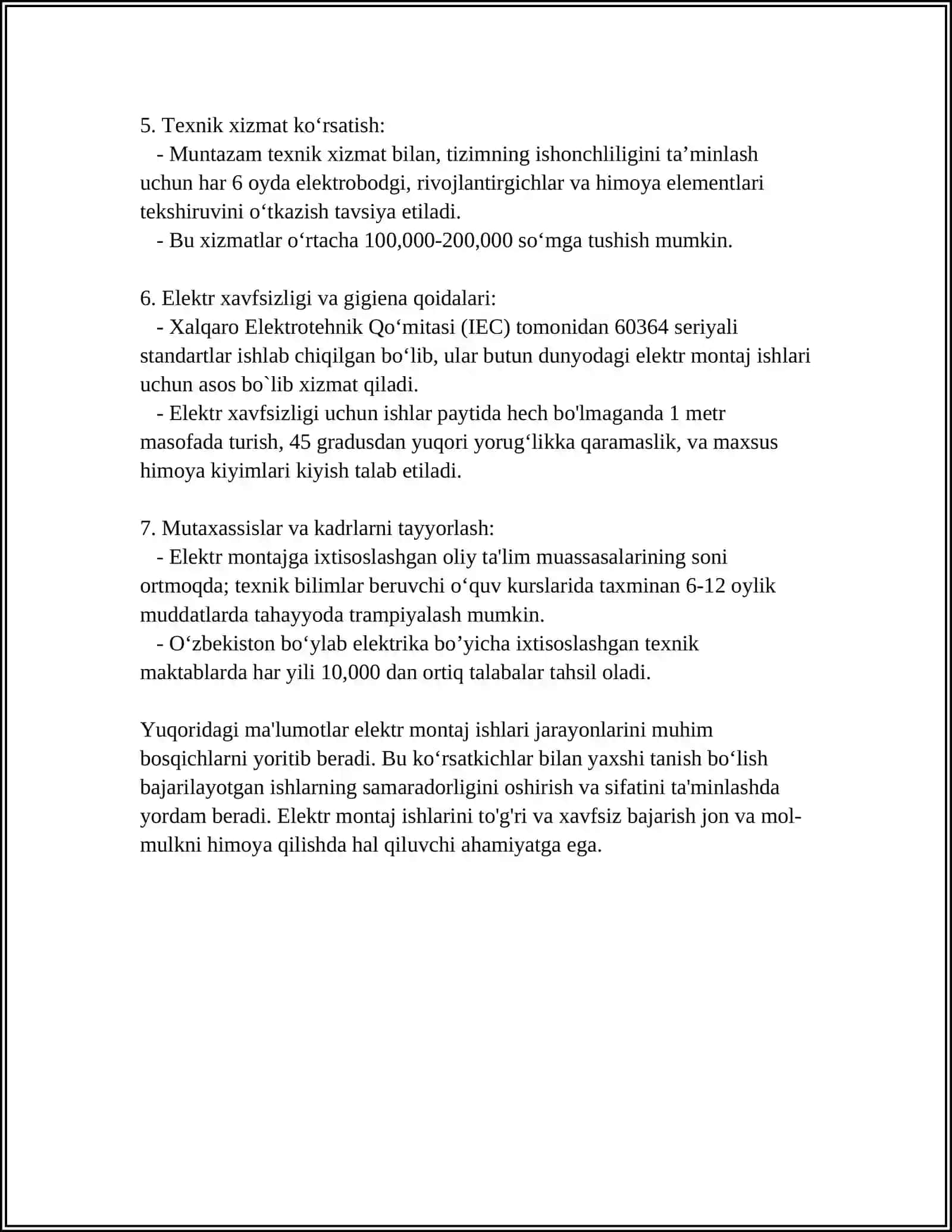 Elektromexanik va aloqa elektromontyorining vazifalari 4