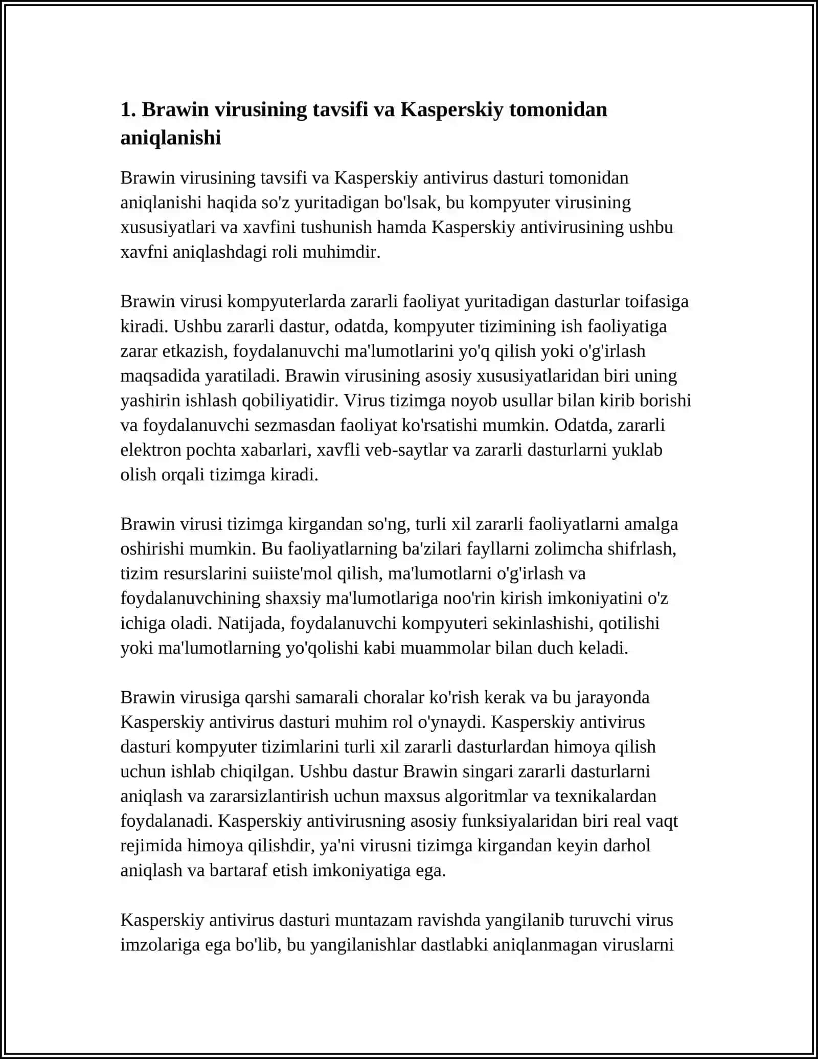 Brawin virusi va Kasperskiy antivirus dasturi 4