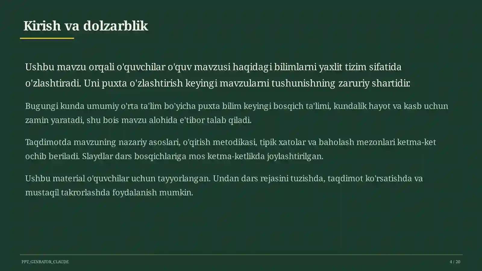 Iqtisodiyot va biznes - 9-11-sinflar uchun yangi fan: mazmuni va dars misollari 4