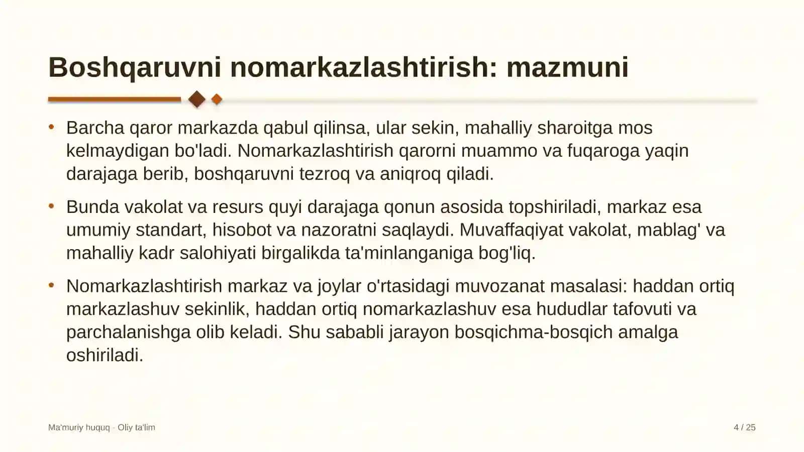 texnik ko'rik markazlarida boshqaruvni nomarkazlashtirish 1542 4