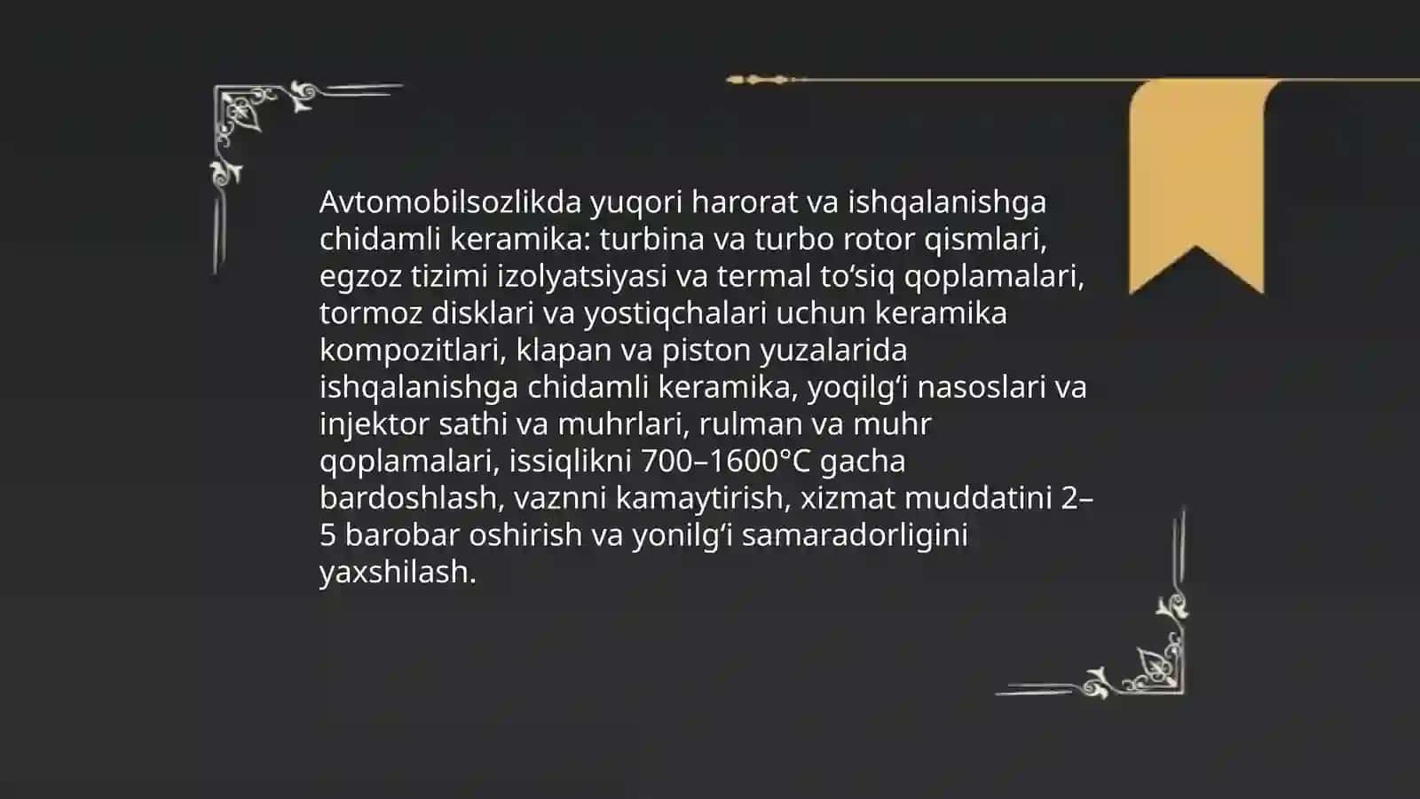 Texnika keramikasining ishlatilish sohalari 4