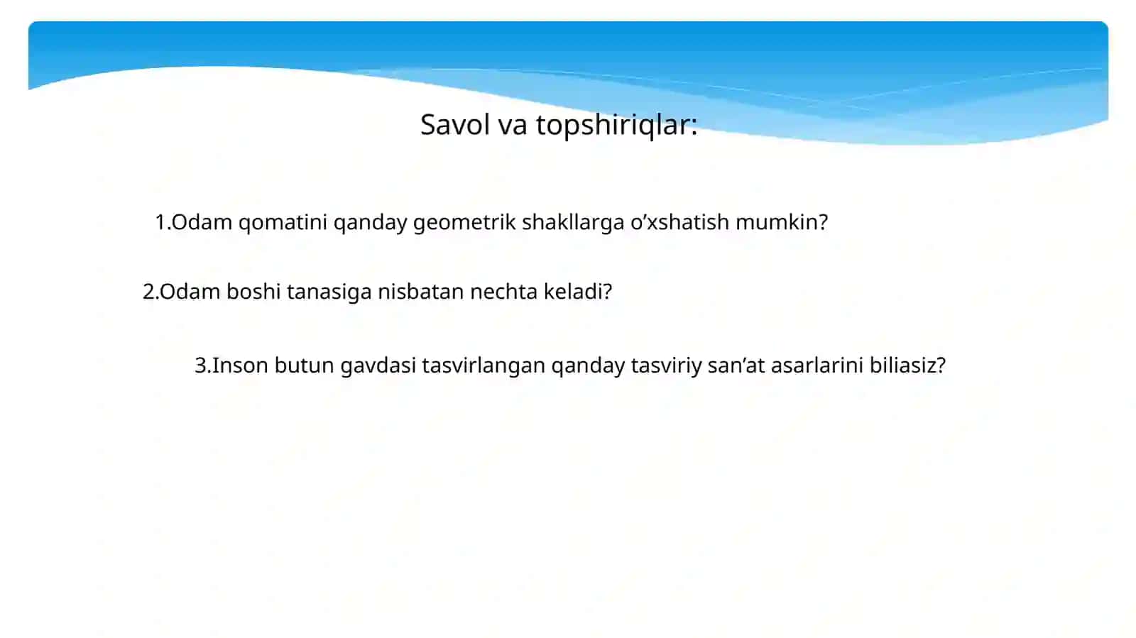 6-sinf Tasviriy san'at fanidan Siluet mavzusida rasm ishlash mavzusida ochiq dars ishlanma 4