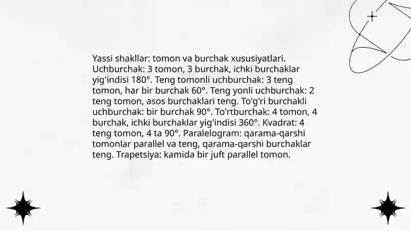 Boshlangʻich sinf matematika darslarida yassi shakllarni oʻrgatish 4