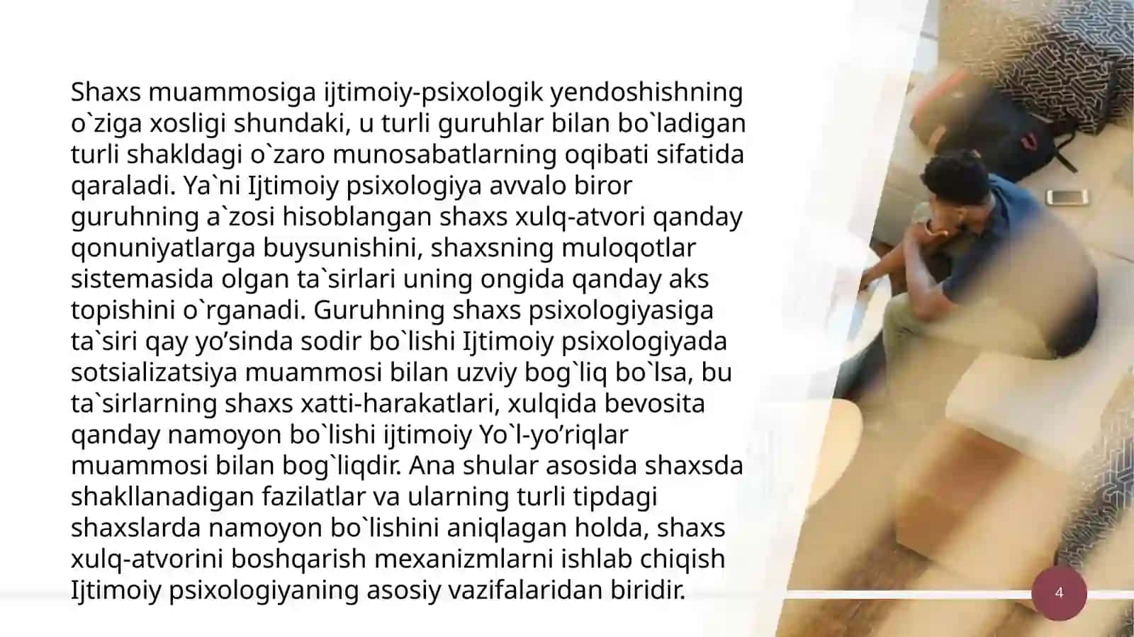 IJTIMOIY PSIXOLOGIYADA SHAXS MUAMMOSI 4