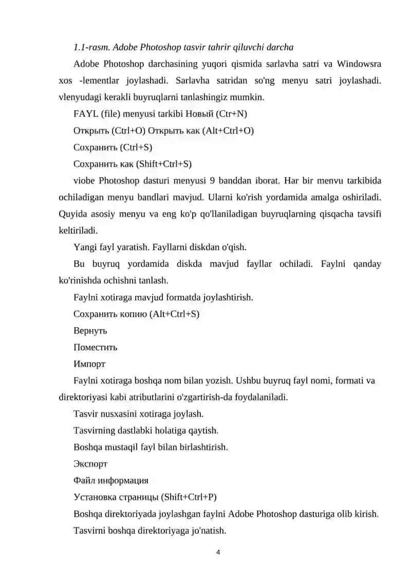 Adobe Photoshop dasturi bilan ishlashning qo‘shimcha imkoniyatlari 4