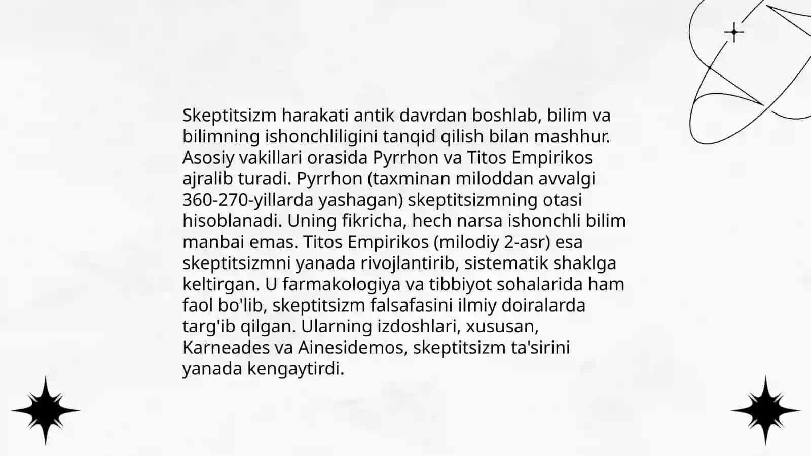 Skeptitsizm, Neoplatonizm va elektitsizm 4