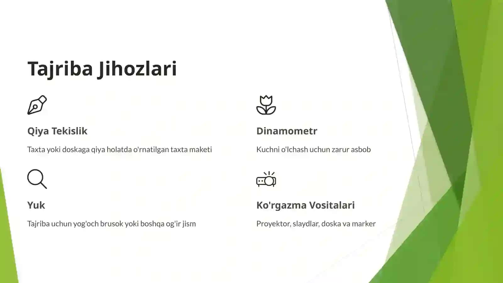 Jismni Qiya Tekislik Bo'ylab Ko'chirishda Bajargan Ishi 4
