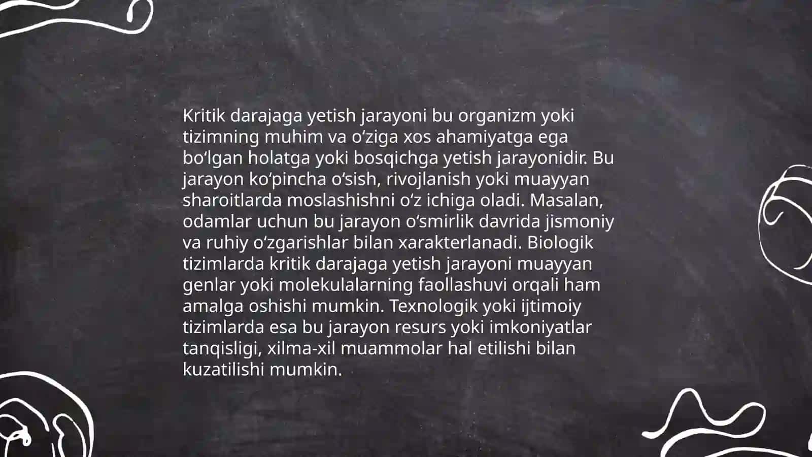 Kritik daraja nima va uni tavsiflang 4