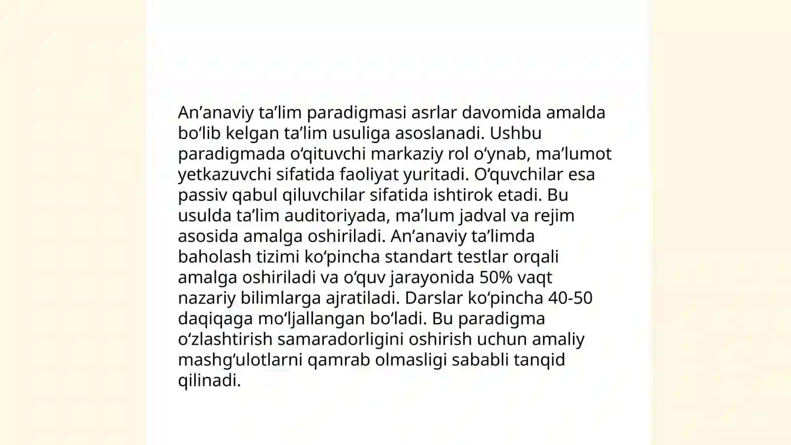 Ta'lim paradigmalarining taʼrifi 4