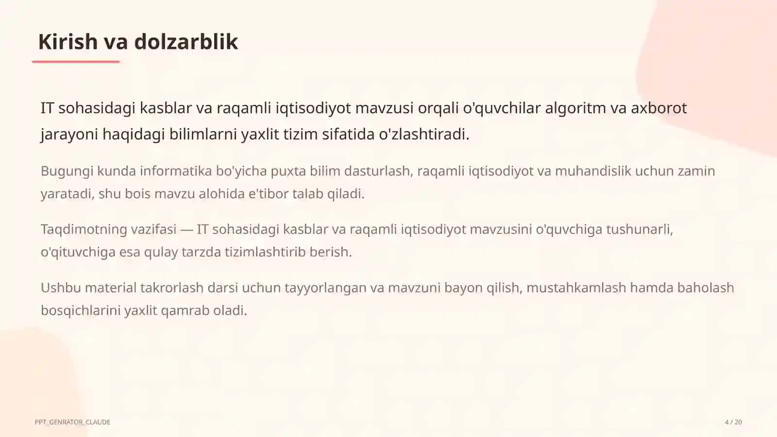 IT sohasidagi kasblar va raqamli iqtisodiyot (11-sinf) 4