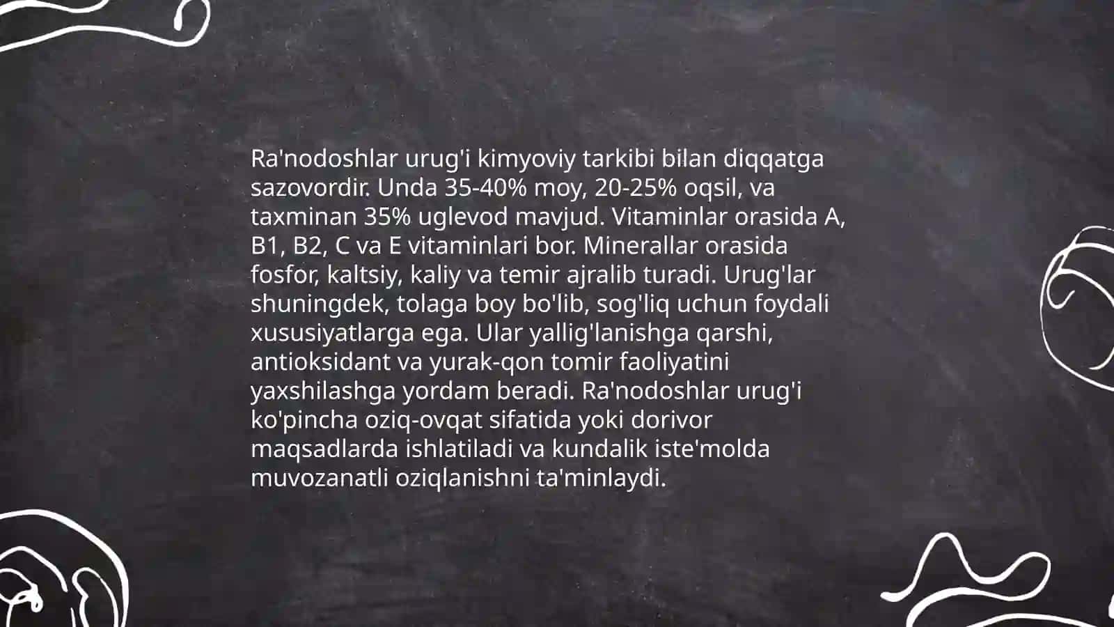 Ra'nodoshlar oilasi 4
