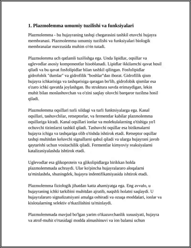 Plazmolemma va biologik membranalar tuzilishi 4