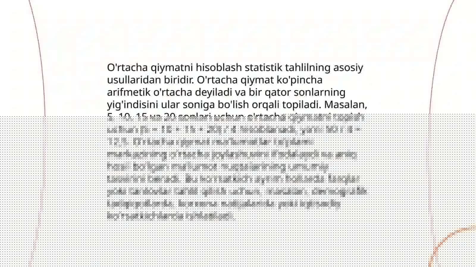 Statistik funksiyalar 4