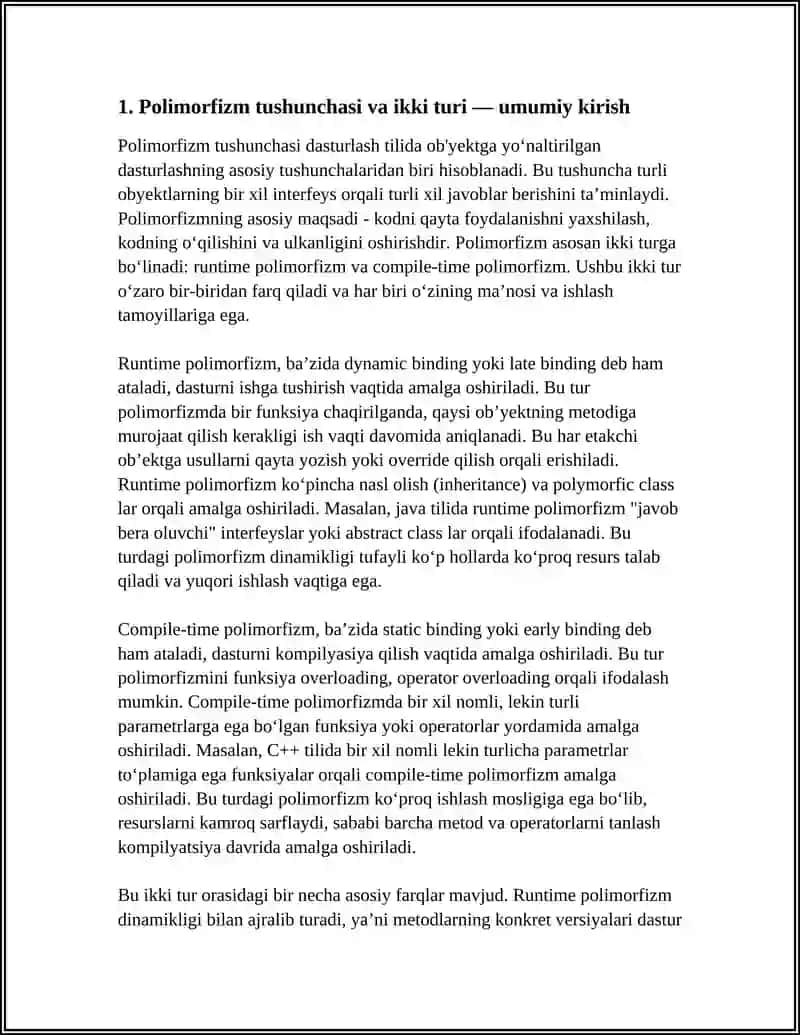 POLIMORFIZMNING IKKI TURI — RUNTIME VA COMPILE-TIME — O‘RTASIDAGI FARQLARNI TUSHUNTI 4