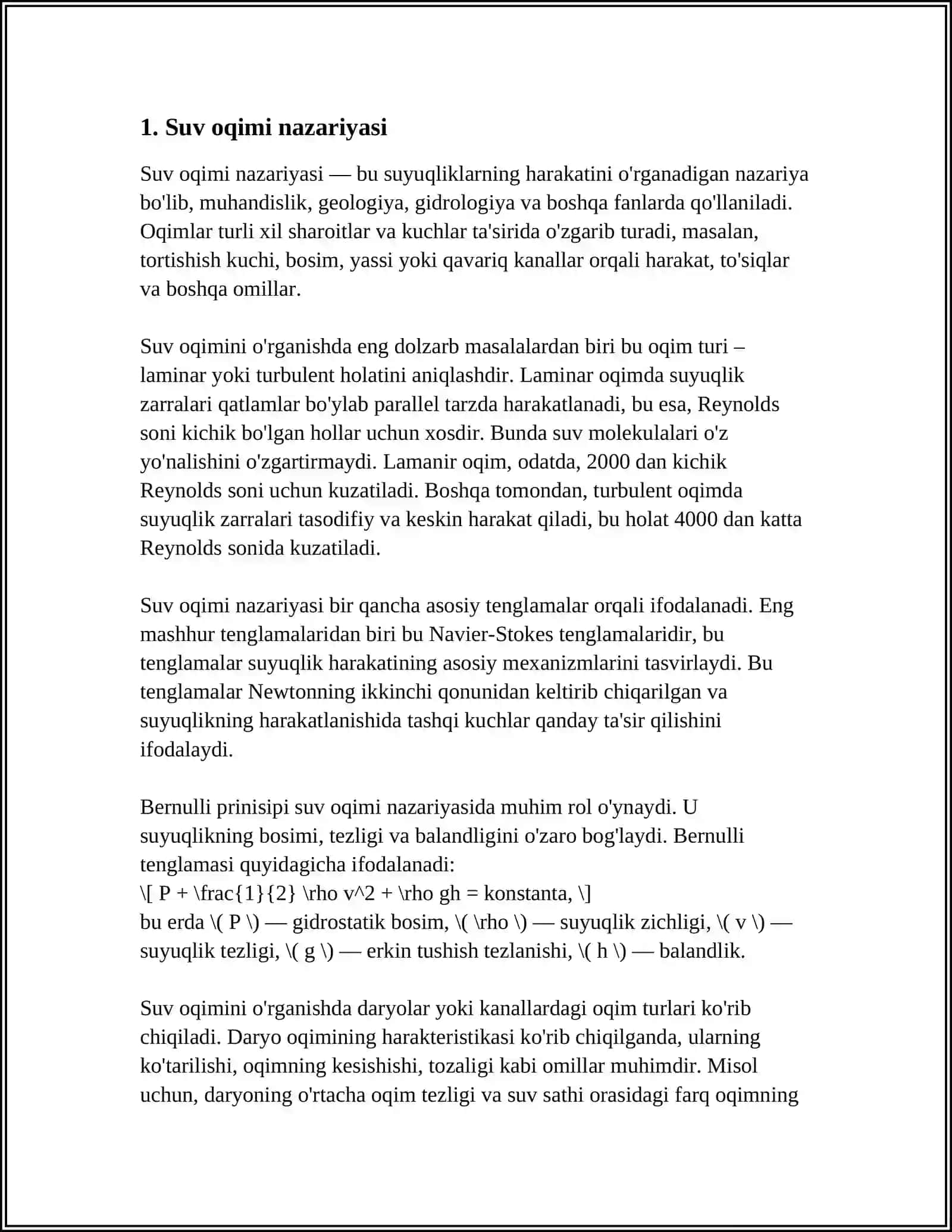 FARG'ONA POLITEXNIKA INSITUTI SUYUQLIK VA GAZLAR MEXANIKASI OBIDJONOVA ZILOLA 4