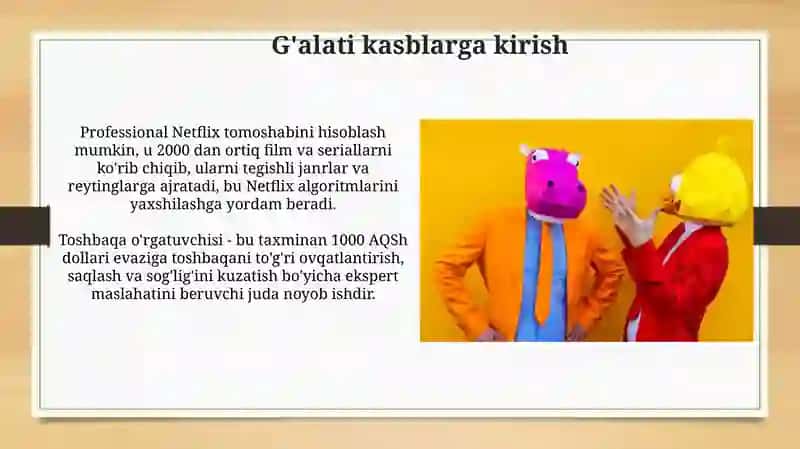 Ğaroyib kasblar tugrisida 4