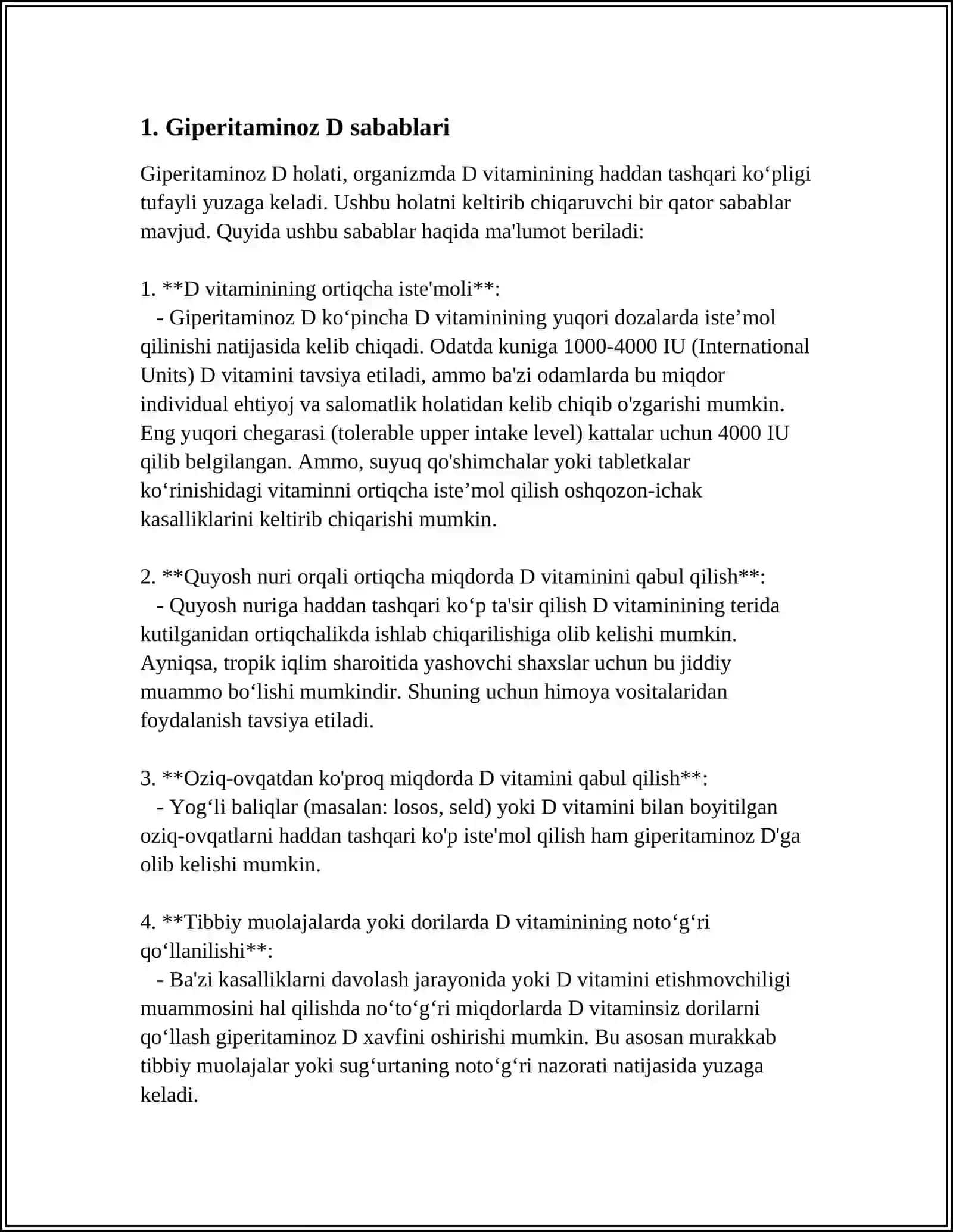Giperitaminoz D GA KIRISH REFERAT 4