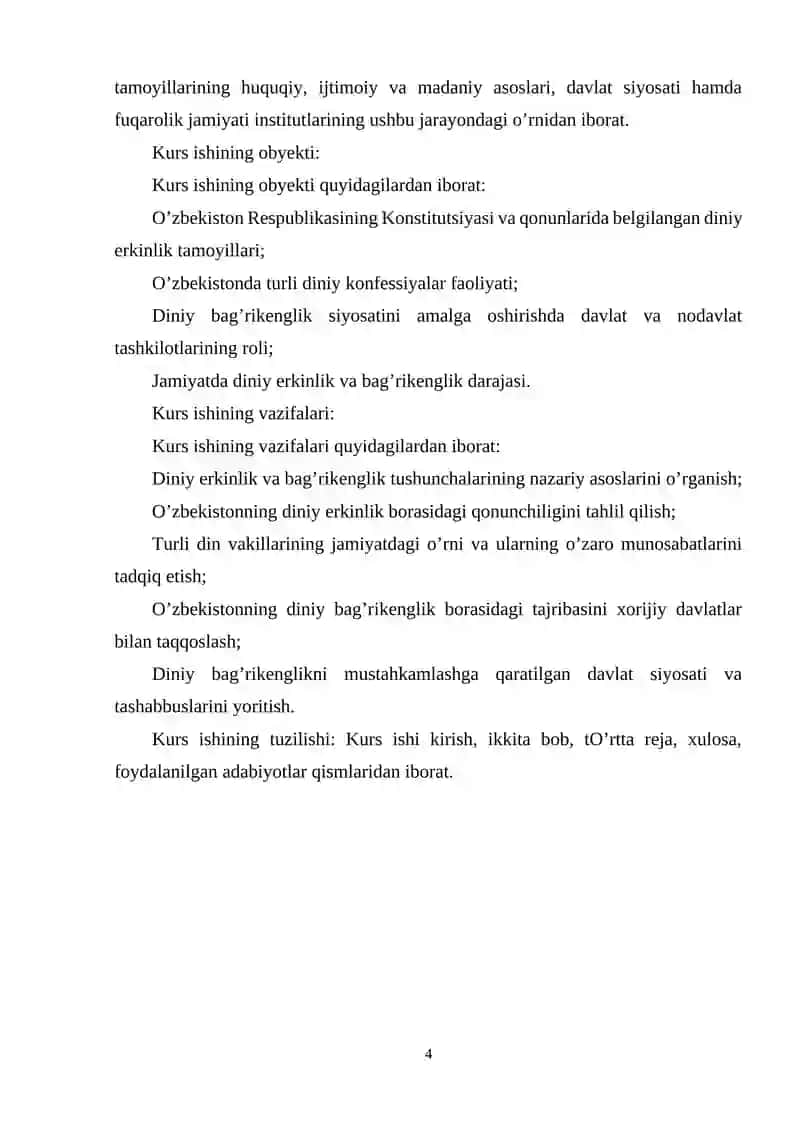 Inson va fuqarolarning vijdon erkinligi huquqini amalga oshirishlarida diniy tashkilotlarning muhim o’rni 4
