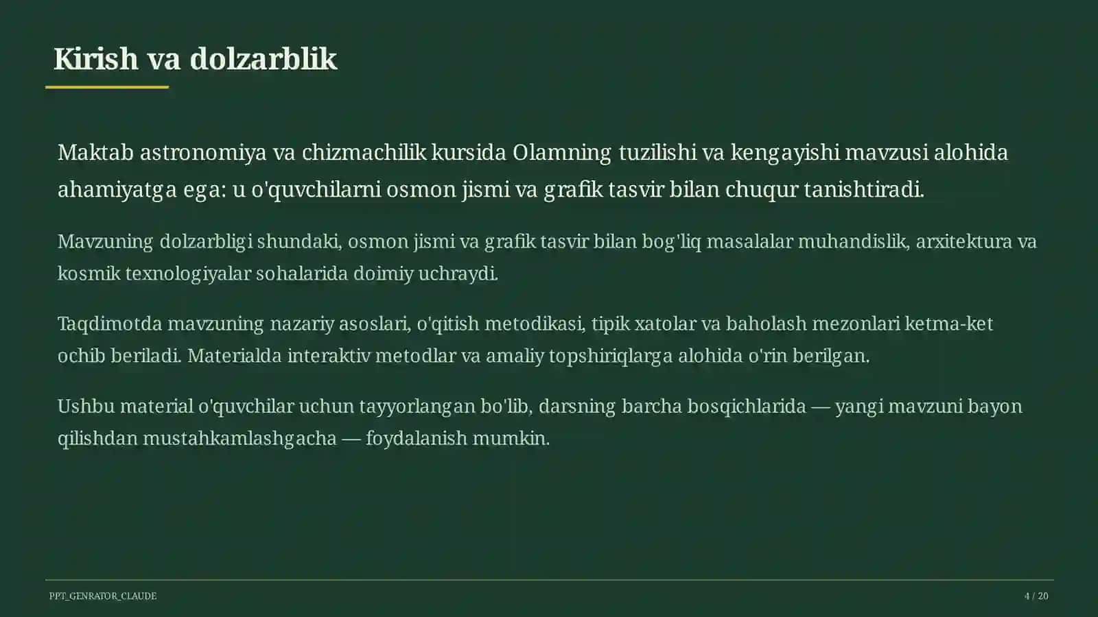 Olamning tuzilishi va kengayishi (11-sinf) 4