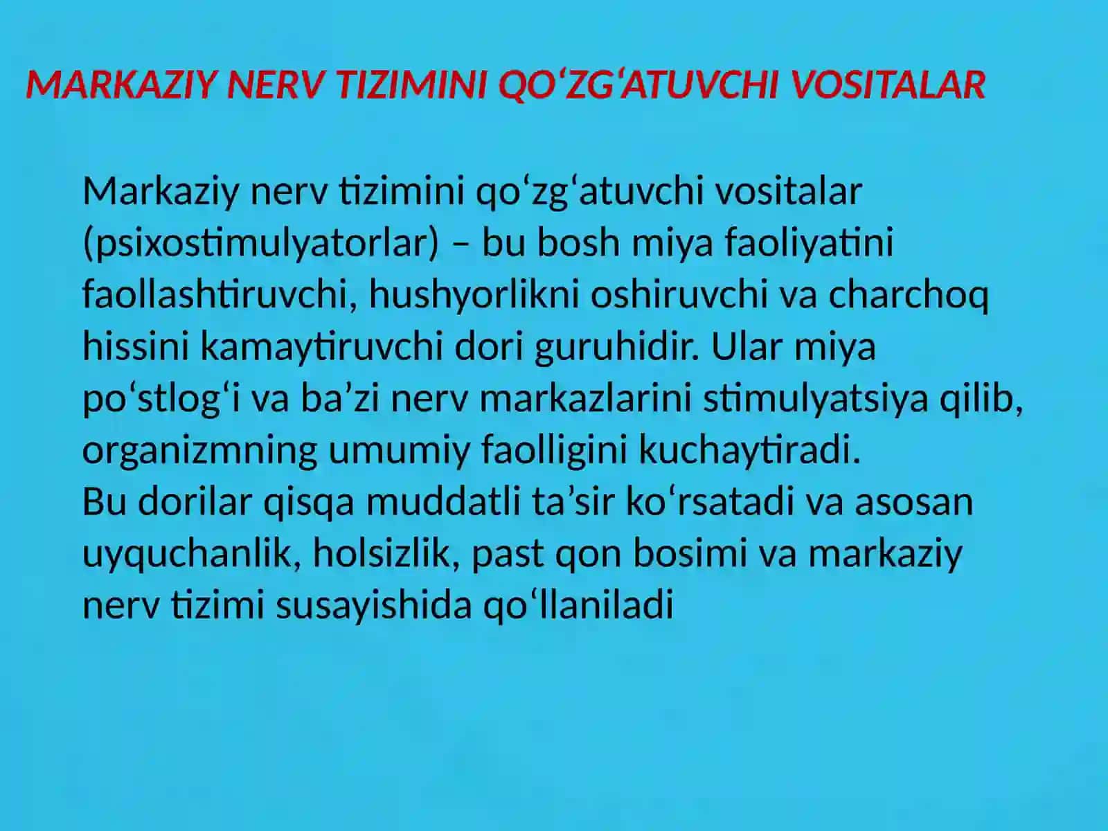 FARMAKOLOGIYA FANIDAN MUSTAQIL ISH 4